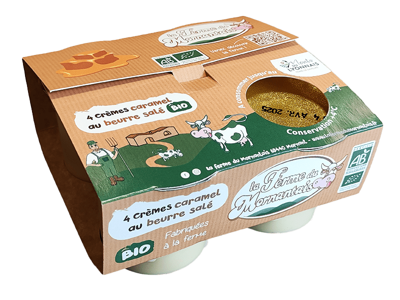 La Ferme du Mornantais, produits fermiers en agriculture biologique à Mornant, près de Lyon | Crème caramel x4