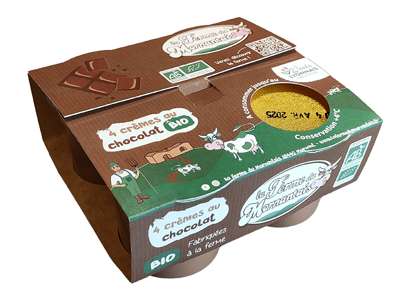 La Ferme du Mornantais, produits fermiers en agriculture biologique à Mornant, près de Lyon | Crème chocolat x4