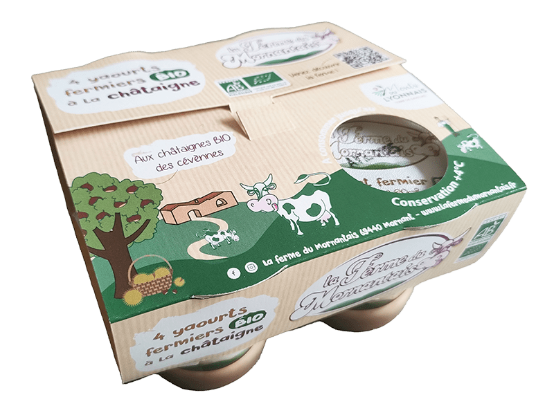 La Ferme du Mornantais, produits fermiers en agriculture biologique à Mornant, près de Lyon | Yaourts châtaigne x4