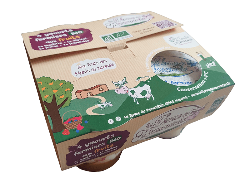La Ferme du Mornantais, produits fermiers en agriculture biologique à Mornant, près de Lyon | Yaourts fruits x4
